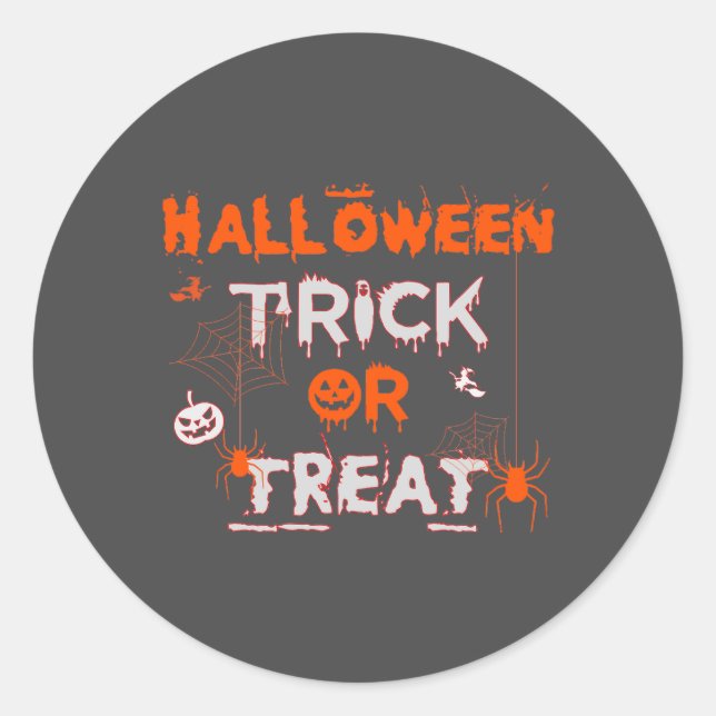 Halloween Trick oder Treat Runder Aufkleber (Vorderseite)