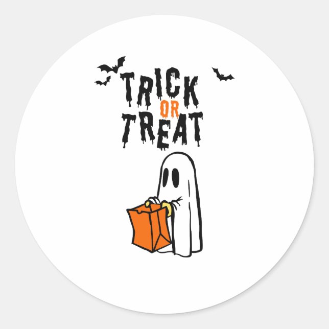Halloween Trick oder Treat Runder Aufkleber (Vorderseite)
