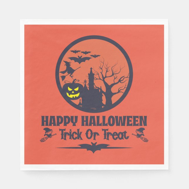 Halloween Trick oder Treat Serviette (Vorderseite)