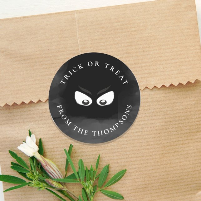 Halloween Trick oder Treat Spooky Ghost Niedliche  Runder Aufkleber (Von Creator hochgeladen)
