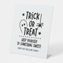 Halloween Trick oder Treat Süßigkeiten signieren Sockelschild