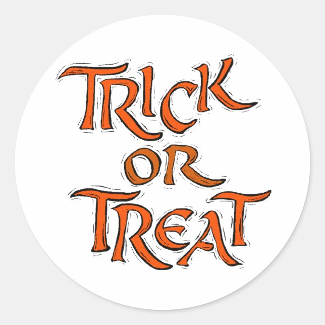 Halloween Trick oder Treat Words Runder Aufkleber (Vorderseite)