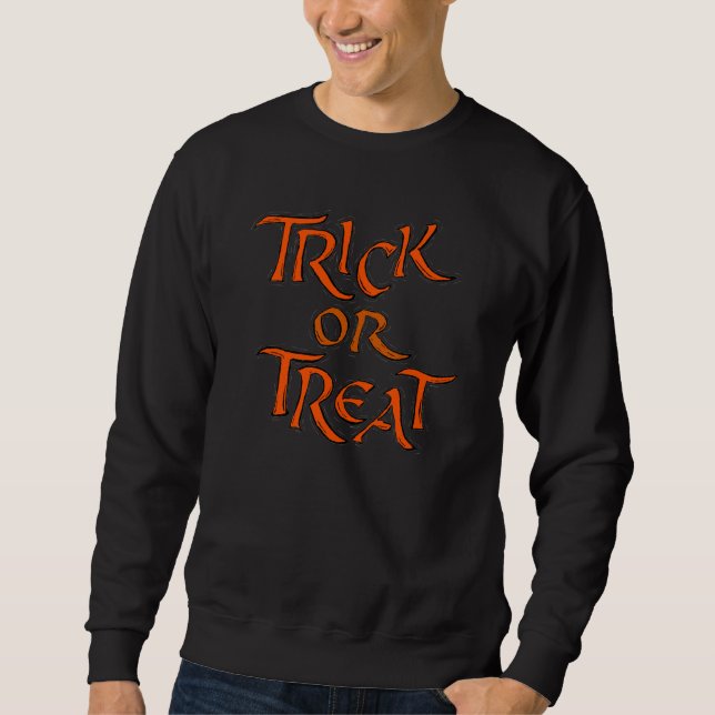 Halloween Trick oder Treat Words Sweatshirt (Vorderseite)
