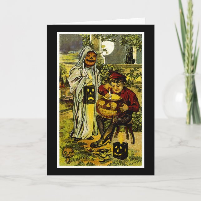 Halloween Trick oder Treaters Karte (Vorderseite)