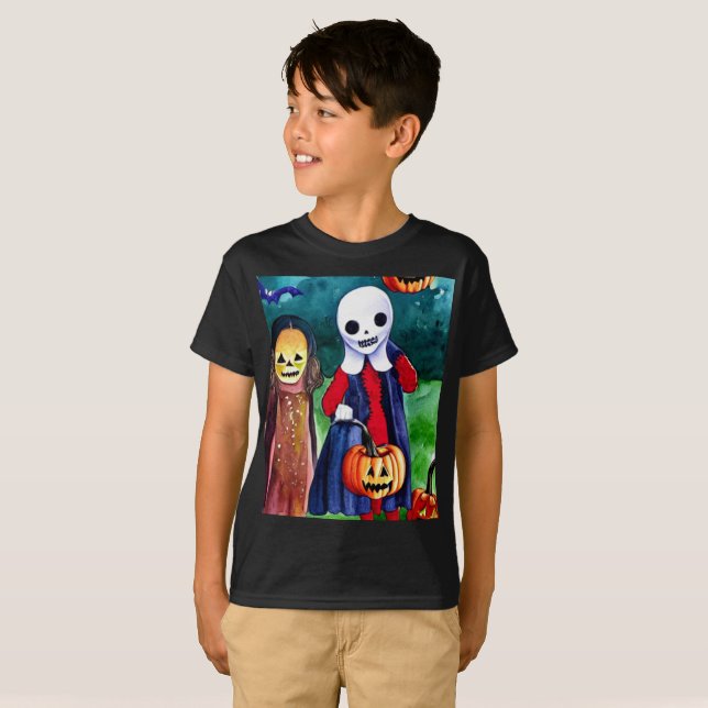Halloween Trick oder Treaters T - Shirt (Vorne ganz)