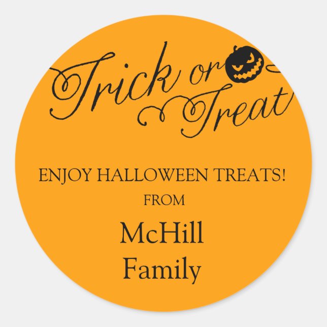 Halloween Trick oder Treatetikett Runder Aufkleber (Vorderseite)