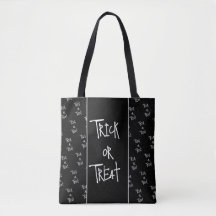 Halloween trick or treat black and white