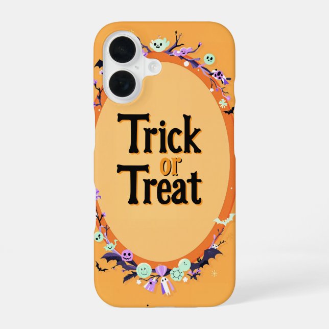 Halloween Trick or Treat Candy Design iPhone 16 Hülle (Rückseite)