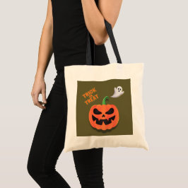 Halloween Trick or Treat Ghost Tote Bag Tragetasche
