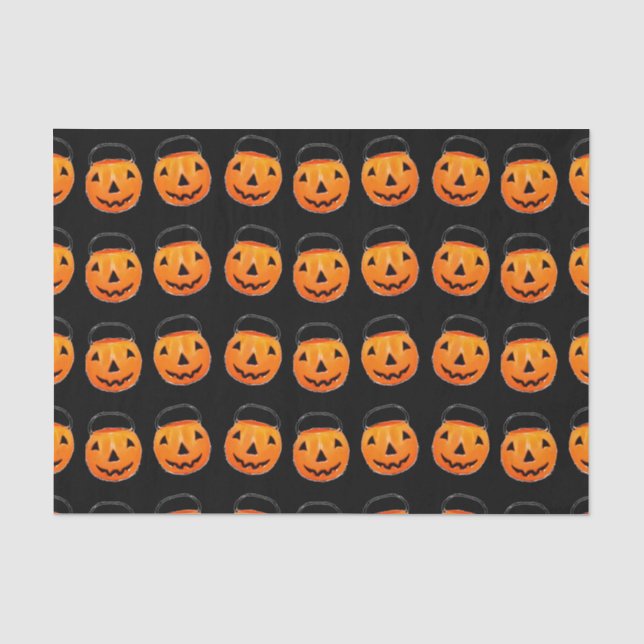 Halloween Trick or Treat Pumpkins Tissue Paper Seidenpapier (Vorderseite)