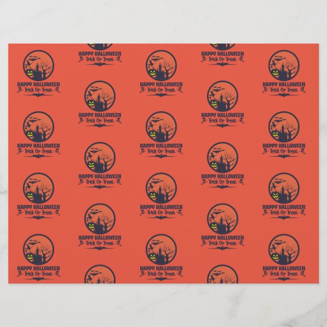 Halloween Trick or Treat Scrapbook Paper Flyer (Vorne)