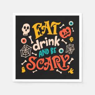 Halloween trinken und Beängstigende moderne Schrif Serviette