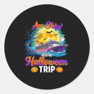 Halloween-Trip Lustige Cruise-Mannschaft Familienu Runder Aufkleber