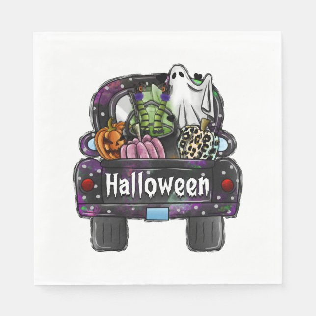 Halloween Truck Serviette (Vorderseite)