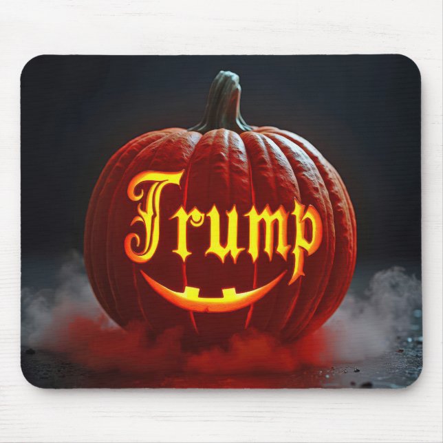 Halloween Trump Jack-o-lantern in Nebel Mousepad (Vorne)