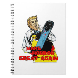Halloween Trump Mash Up Leatherface Horror Gr Notizblock