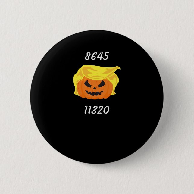 Halloween Trumpkin Design Button (Vorderseite)