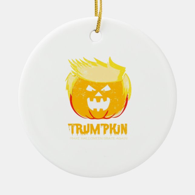 Halloween Trumpkin Funny Keramik Ornament (Vorne)
