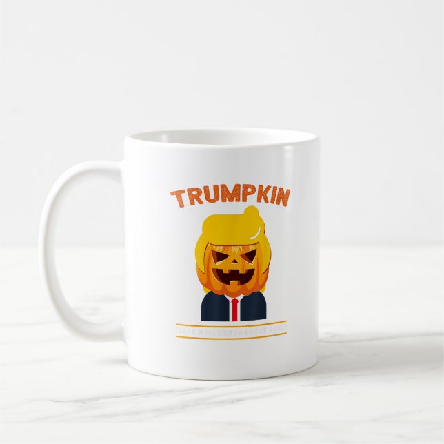 Halloween Trumpkin Funny Pumpkin Halloween Kaffeetasse (Links)