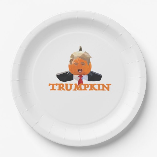 Halloween Trumpkin Pappteller (Vorderseite)
