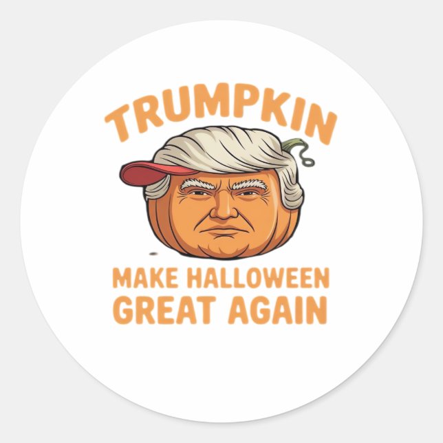 Halloween Trumpkin - Spooky Parody-Zitat für Hallo Runder Aufkleber (Vorderseite)