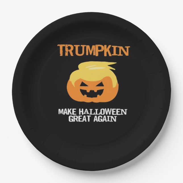 Halloween Trumpkin V3 Pappteller (Vorderseite)