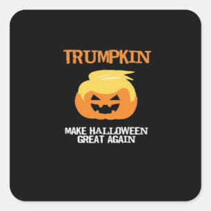 Halloween Trumpkin V3 Quadratischer Aufkleber