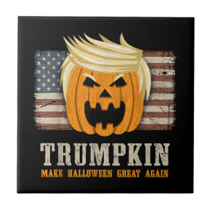 Halloween Trumpkin Vintage-US-Flagge Lustig Fliese