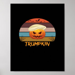 Halloween Trumpkin Vintage USA Poster