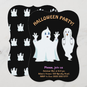 Halloween Trumpy & Munchy Geister Einladung