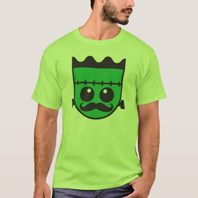 Halloween Tshirt FRANKINSTIEN in mustache mustache (Vorderseite)