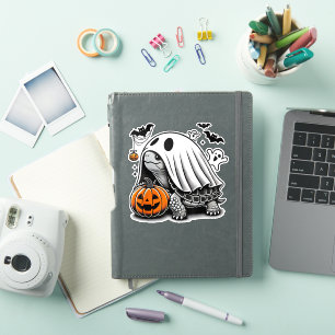 Halloween Turtle Ghost Pumpkin Terrapin Tortoise Aufkleber