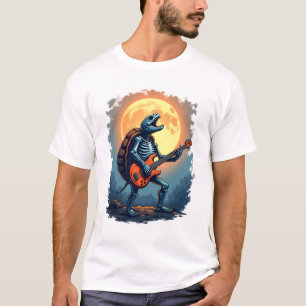 Halloween Turtle Skeleton Rocker T-Shirt für Music