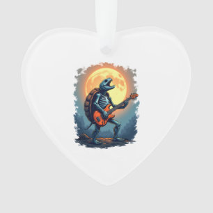 Halloween Turtle Skeleton Rocker T-Shirt für Music Ornament