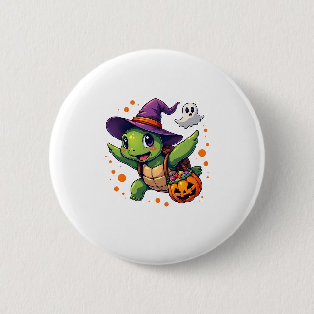 Halloween Turtle Tortoise Kostüme Männer Frauen Ki Button (Vorderseite)