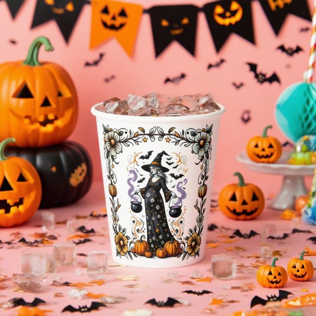 Halloween Twins Kinderdusche Schwangere Hexe Pappbecher (Von Creator hochgeladen)