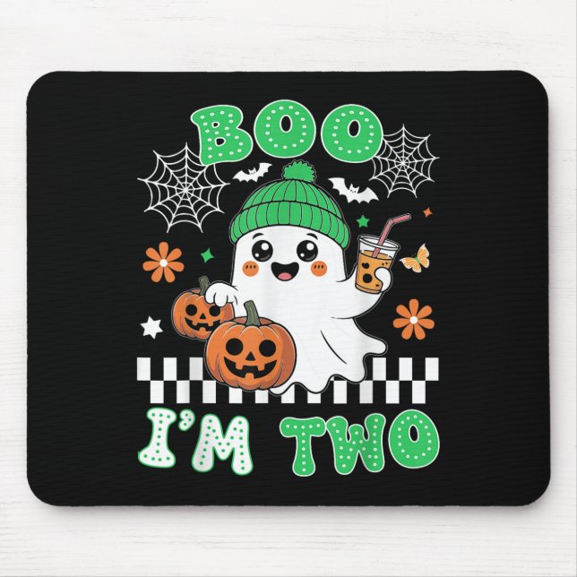 Halloween Two Birthday Boo Im Two Groovy Birthday  Mousepad (Vorne)