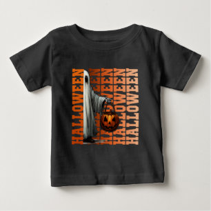 Halloween-Typografie coole Geist-Kürbis-Geschenkid Baby T-shirt