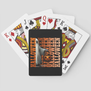 Halloween-Typografie coole Geist-Kürbis-Geschenkid Spielkarten