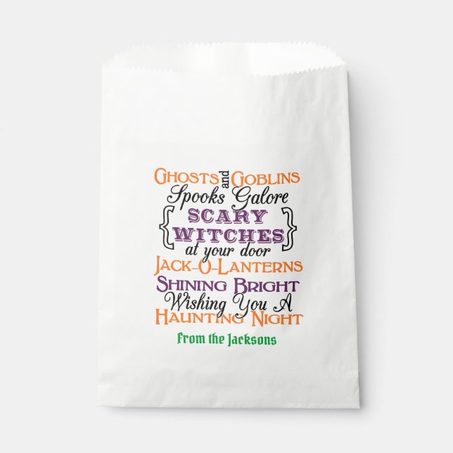 Halloween Typografie Goodie Bag- Halloween-Sprichw Geschenktütchen (Vorderseite)