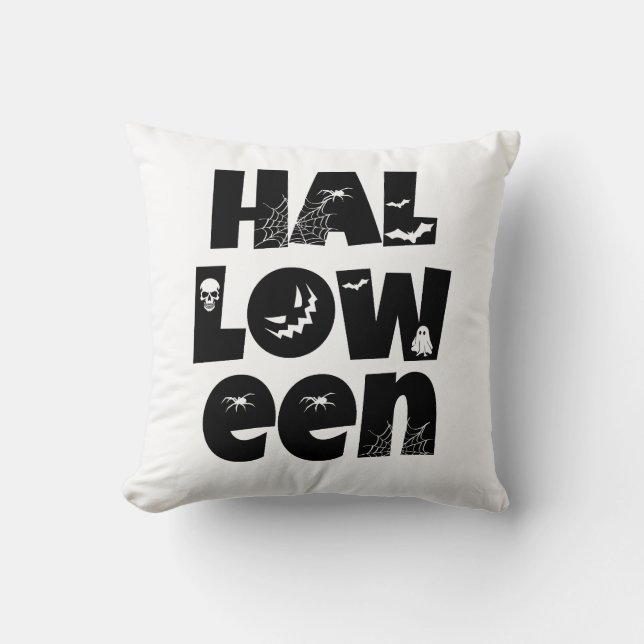 Halloween Typography Kissen (Vorderseite)