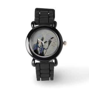 Halloween, Uhr, Hexen, Besen, Glitter, Mode Armbanduhr