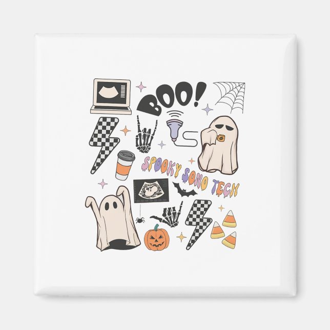 Halloween Ultrasound Tech Herbstsonographin Magnet (Vorne)