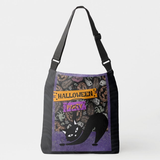 Halloween und Black Cat Tote Tasche (Vorderseite)