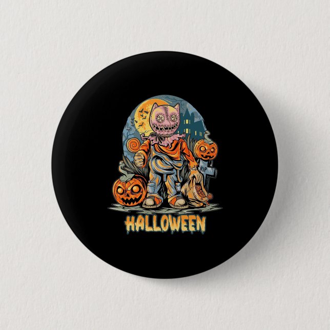 Halloween und Cat Button (Vorderseite)
