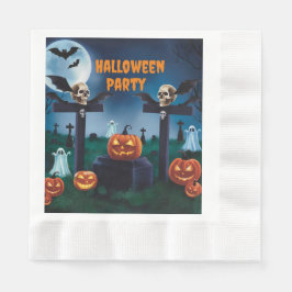 Halloween und ein gruseliger Friedhof Serviette