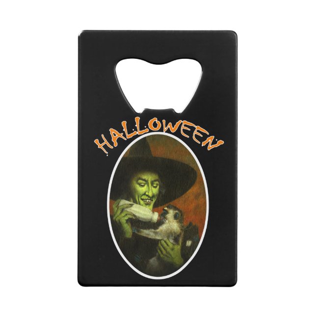 Halloween und fliegender Affe Geldbeutel Flaschenöffner (Vorderseite)