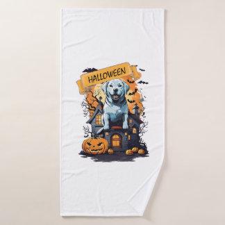 HALLOWEEN UND HUND BADEHANDTUCH