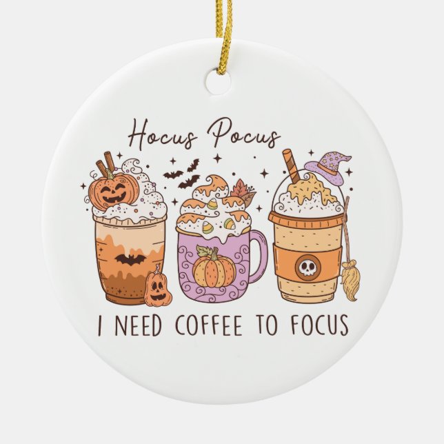 Halloween und Kaffee Keramik Ornament (Vorne)