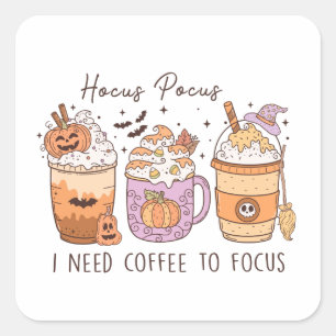 Halloween und Kaffee Quadratischer Aufkleber